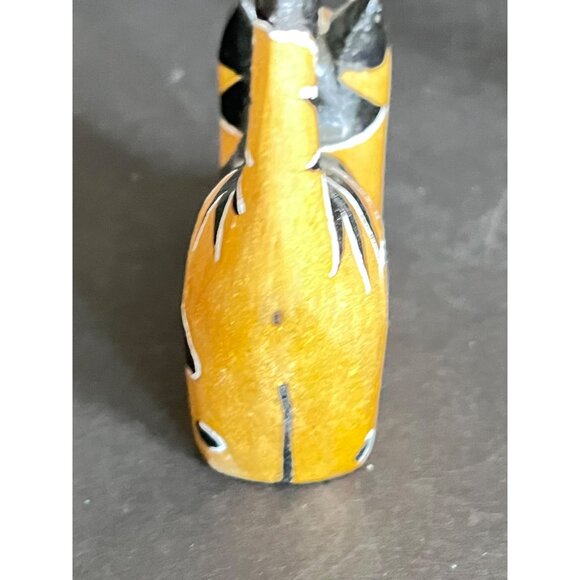 2 Handcrafted Wooden Cat Figurine 1 Signed Watson Boho Kitty Lover - Picture 5 of 10